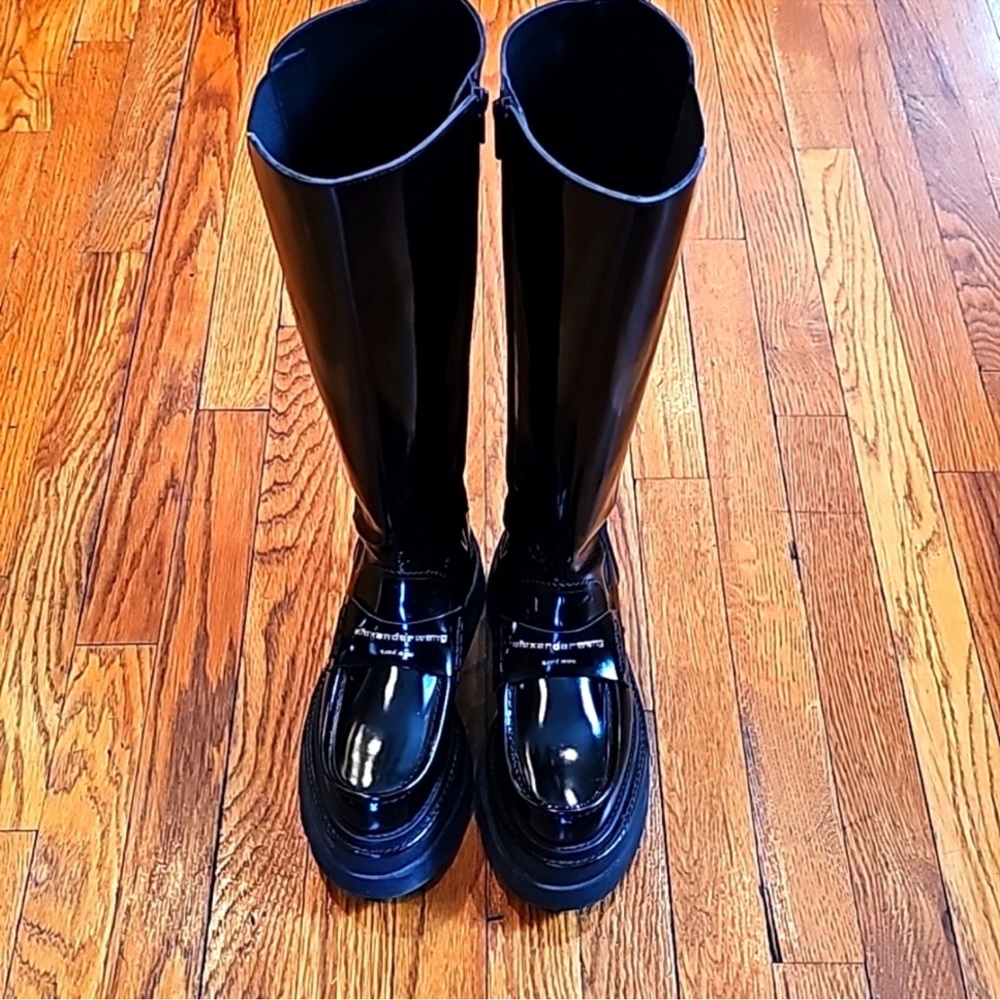 Alexander Wang Glossy Black Tall Boots